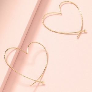 Stella & Dot Essential Hammered Heart Hoops - Gold